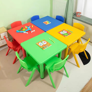 Plastik masa çocuk eğitim masası renkli dikdörtgen masa KT102 - Product Image 1