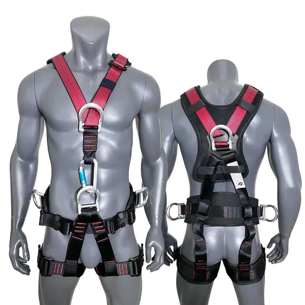 Ce High Strength Security Rescue Electrician Safety Belt Construction Working On Tower Climb Rope Full Body Safety Harness