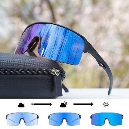 Montura azul, lentes azules. Lentes azules.