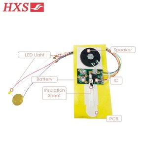 Módulo de Som LED Montável Personalizado com Gravador De Voz Música Animal Soa Educação Precoce Pressione Botão Cartão Sound Chip