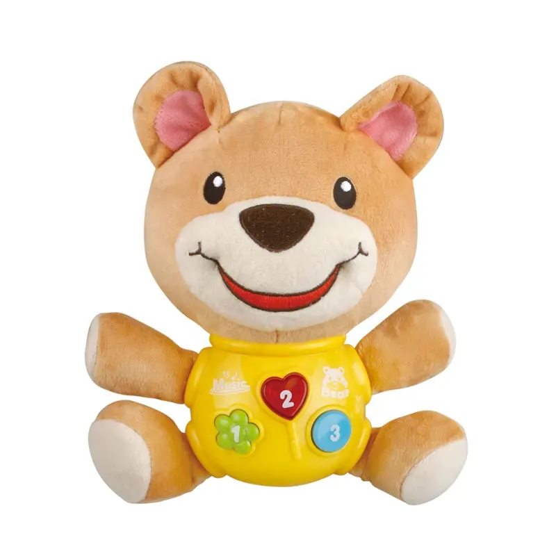 Juguetes de peluche con luz musical para bebé, peluche de oso, personalizado, de fábrica, regalo para bebé