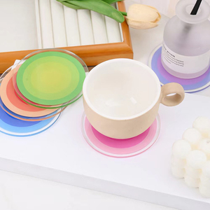 高品质简约家居客厅餐桌装饰彩色透明亚克力杯垫 - Product Image 4