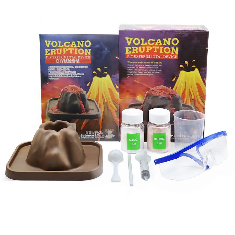 Commercio all'ingrosso nuovi bambini laboratorio vulcano chimica che fa giocattoli divertente esperimento scientifico stelo Set eruzione vulcanica