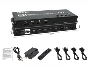4K 30Hz HDMI多查看器4x1计算机4进1出四路无缝HDMI KVM开关多查看器视频切割分段切换器 - Product Image 6