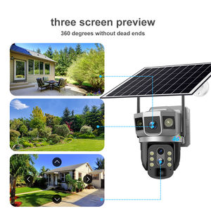 Industrial <strong>10</strong> <strong>X</strong> Optical Zoom hd Dual Lens Triple Screen Solar <strong>Camera</strong> Color Night Vision Motion Detection 4g Sim Card Cctv <strong>Camera</strong> - Product Image 3