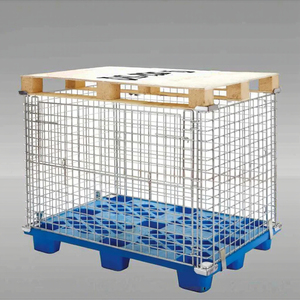 Jaula de palés de malla de alambre apilable resistente personalizada para transporte logístico de almacenamiento - Product Image 1