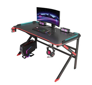 2025 New LED RGB Lighting <strong>Customized</strong> Gaming Desk and Chair Set Bedroom Study <strong>Computer</strong> Table Competitive Gamer for Home Office - Product Image 1