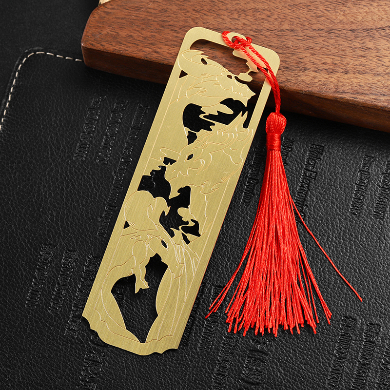 gold plated bookmark with tassel