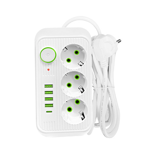 Enchufes y enchufes Cable Tira de alimentación eléctrica con USB y tipo C Cable de extensión de salida de enchufe múltiple Enchufe múltiple con interruptor - Product Image 2