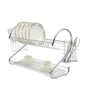 <strong>S</strong>-Type Household Tableware Storage Organizer Double Layer Kitchen Shelf Multifunctional <strong>Dish</strong> Drying <strong>Rack</strong>