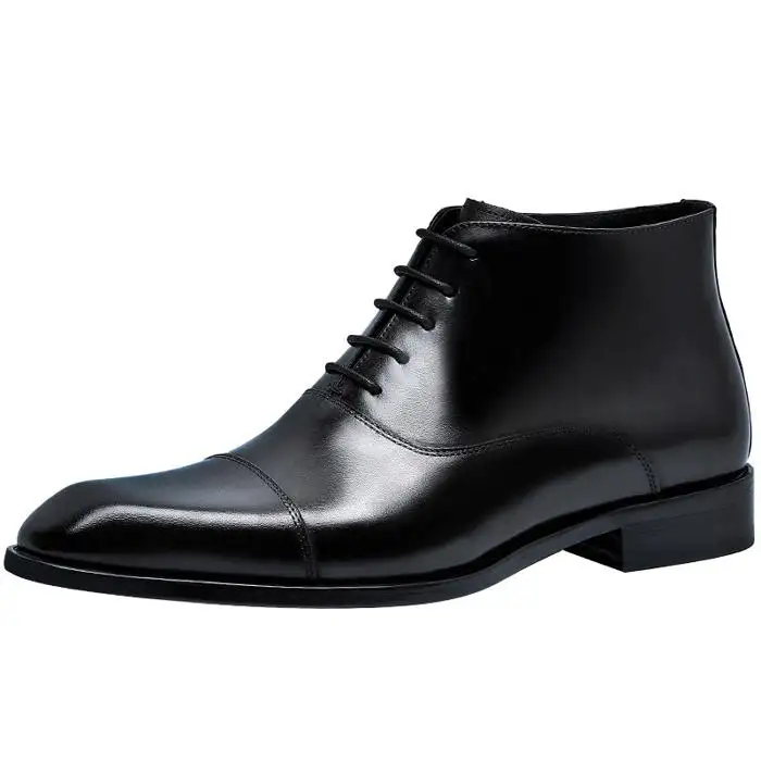 2023 Novo Modelo Lace-up Botas De Couro Para Homens Feitos De Grão Top Couro Sapatos De Couro De Alta Top