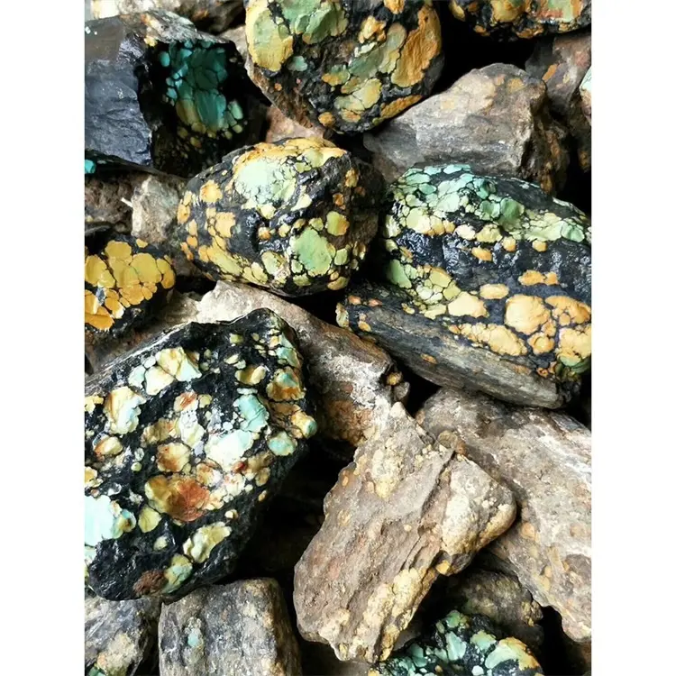 Gemas minerales turquesas, gemas turquesas, Oya rugosa