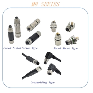 M12 3 5 6 8 12 17พิน A B D Code ตัวผู้สายกันน้ำการปั้น IP67ตรงสัญญาณแผงติด M8 M5 4Pin ขั้วต่อ M12 - Product Image 2