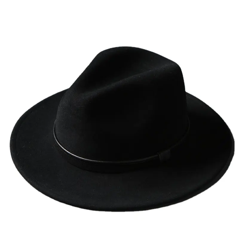 Chapeau en laine de style anglais de qualité automne et hiver chapeau en laine de gentleman pour hommes surdimensionné chapeau en feutre plat pour hommes