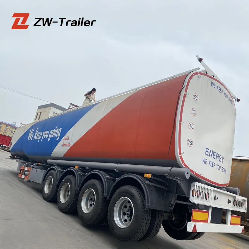 ZW Trailer 3 axle 4 axle 40000L 42000L 45000L 50000 liters fuel tankers semi truck trailer for sale