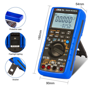VICTOR 79 + 数字过程万用表6000在测试热电偶TC Pt100 Cu50 Pt1000 VFC时计算24v回路电源 - Product Image 3