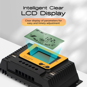 PWM Solar laderegler 12V 24V 48V 10A 20A 30A Solar laderegler Solar panel Batterie regler Dual USB LCD Display - Product Image 6