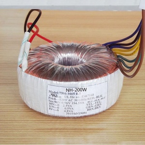 Ring transformator 200VA Eingang 120V 50Hz Ausgang 96V-0-96V 194,5 A, 0-38V 2,5 VA, 0-11V 0,5 A, 0-8V 4,8 VA für Leistungs verstärker - Product Image 1