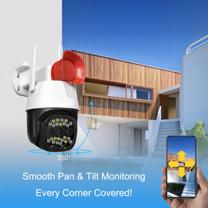 3MP V380กล้องรักษาความปลอดภัยกลางแจ้งขนาด3.5นิ้วตรวจจับการเคลื่อนไหวระบบไวไฟกล้องวงจรปิดแบบ PTZ พร้อมสัญญาณเตือนลำโพง - Product Image 3