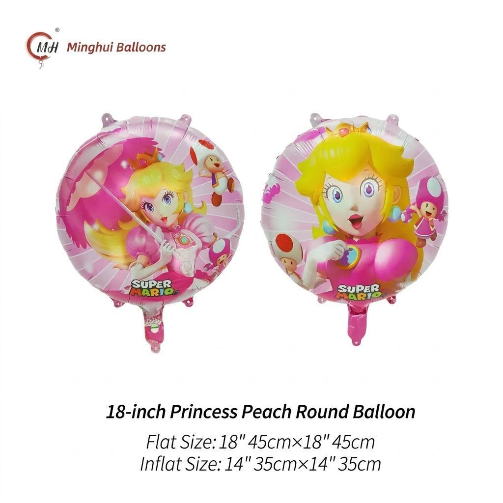 Ballon rond princesse Peach de 18 pouces