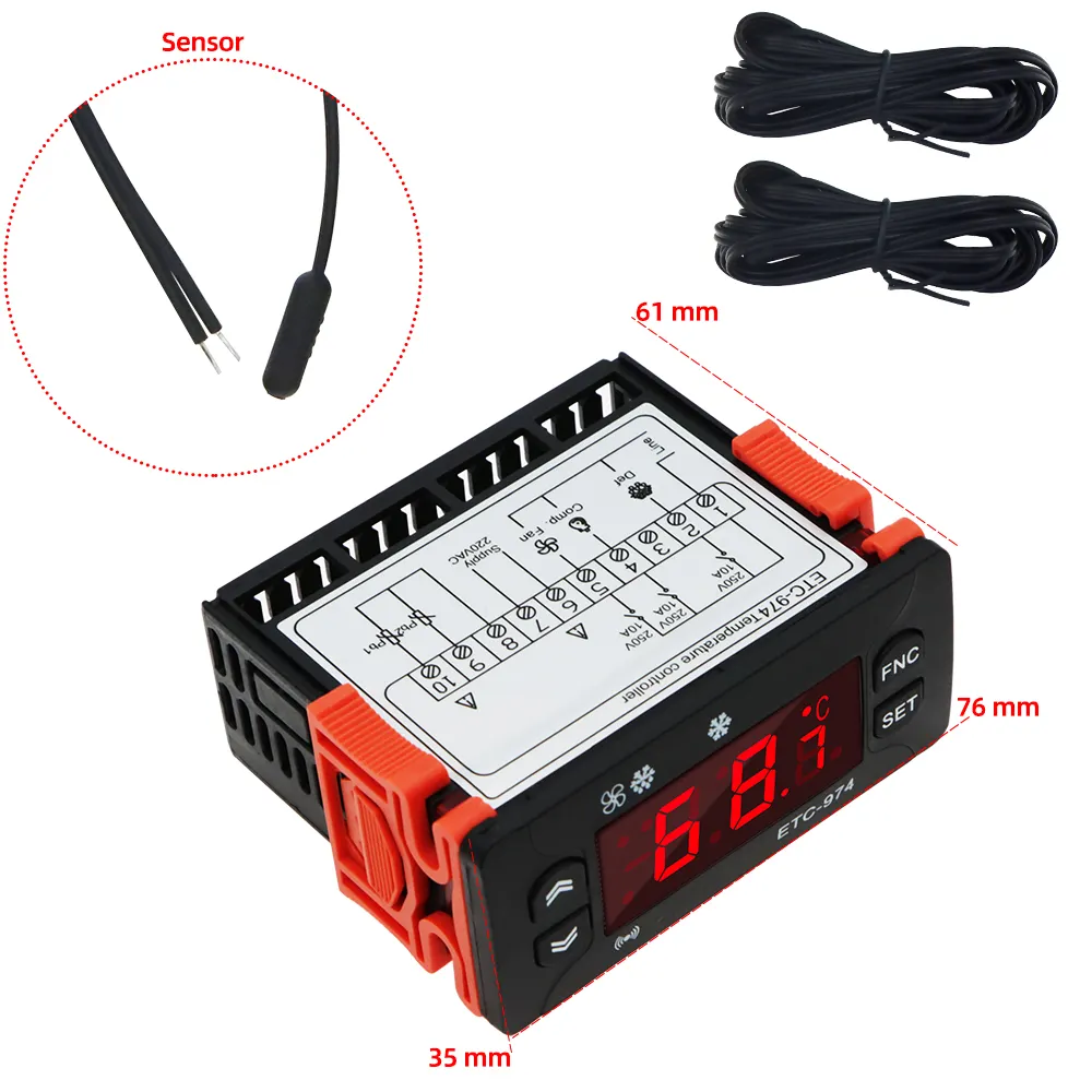 Regolatore di temperatura Etc-961mini termostati del Microcomputer termostato digitale allarme di refrigerazione ABS 220V 3 anni, 2 anni