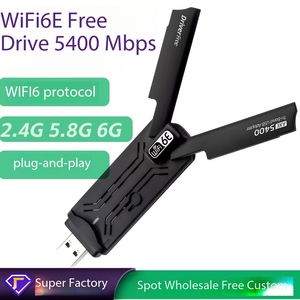 5400เมตร WiFi6E Dual Band USB 3.0เครือข่ายไร้สายอะแดปเตอร์รับ dual-ความถี่5GHz Driver-Free WiFi 6การ์ดเครือข่ายไร้สาย - Product Image 5