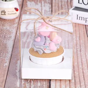 Plastic Individual Single Cupcake Boxes with Insert and Ribbon Transparent PVC <strong>PET</strong> Food Grade Bakery Packaging <strong>Box</strong> - Product Image 4