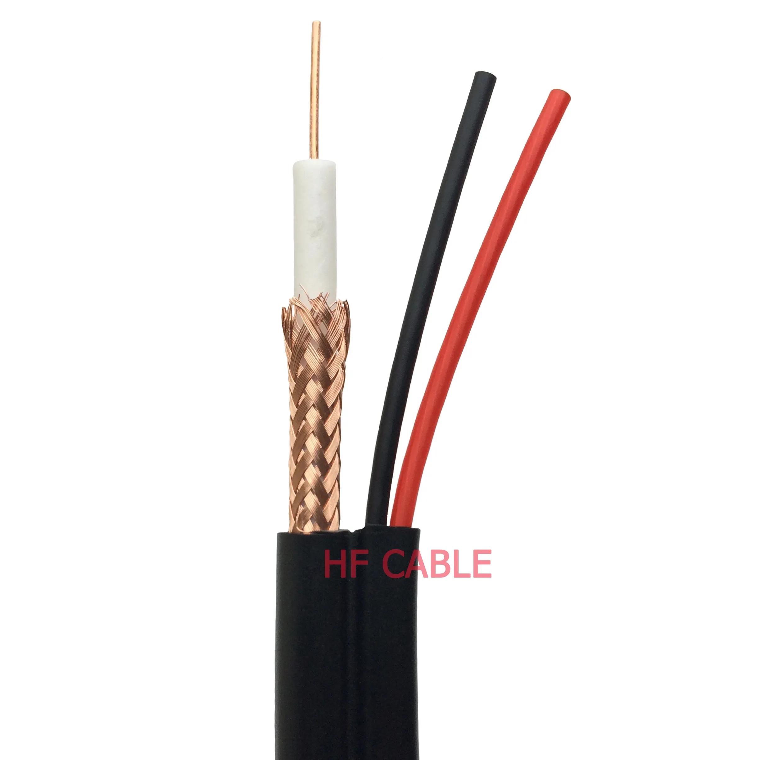 Cable siamés de fábrica RG59 + 2C Coaxial con cable de alimentación Cable de cámara CCTV de comunicación de cobre puro/CCS 75OHMS