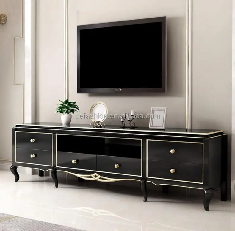Meuble tv de luxe 2m, OE-FASHION, design personnalisé, meuble de salon, cadre en bois massif, meuble tv
