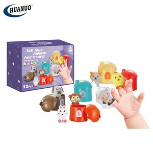 2023 Soft Glue Cute Animal Matching Houses Educational <strong>Toys</strong> Rubber 3D Soft Block Set <strong>Toy</strong> for Children Play