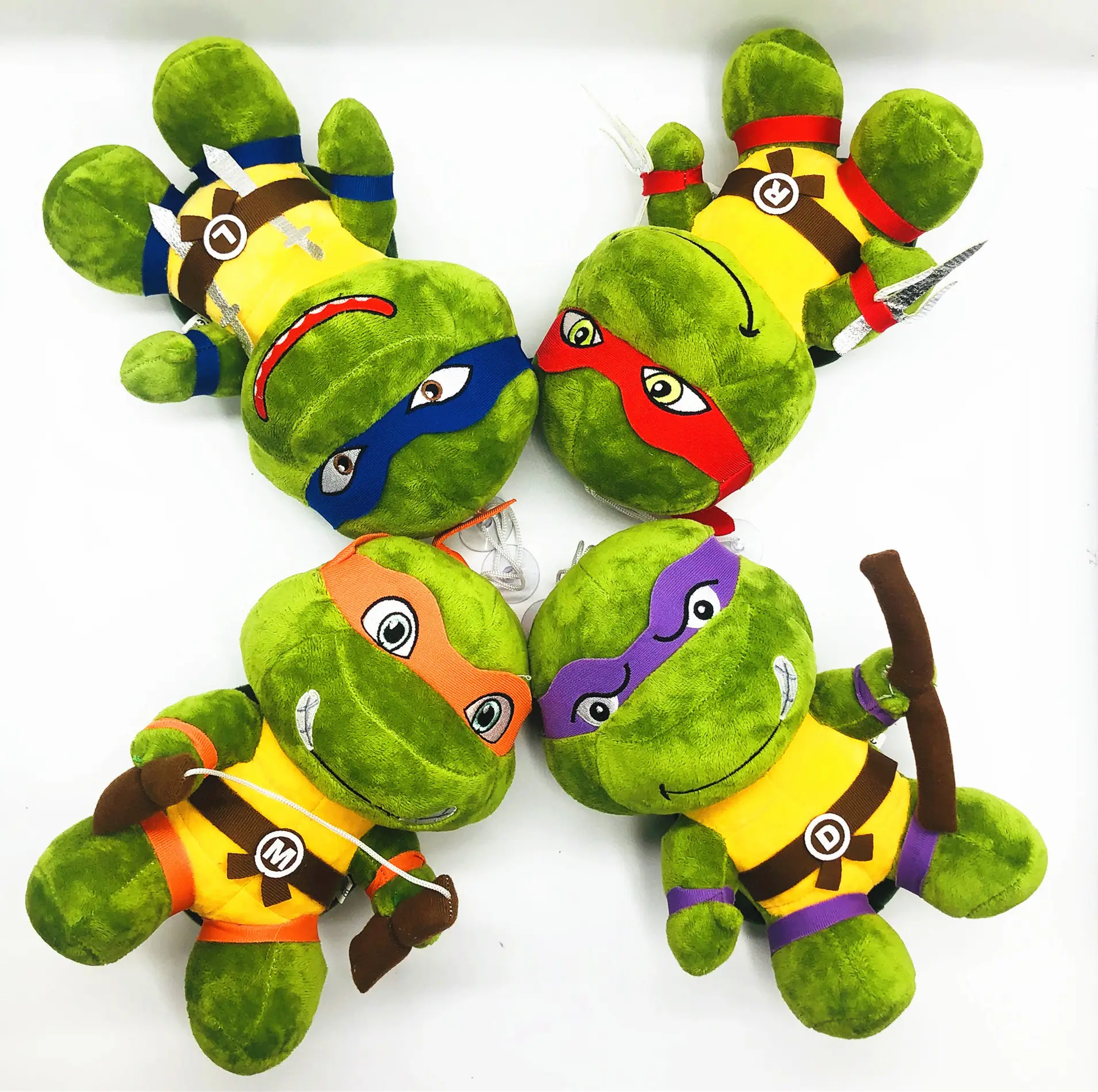Runjoy özel anime kaplumbağalar peluş bebekler ninja şekil sevimli yumuşak dolması promosyon hediyeler model kaplumbağalar pençe makinesi için peluş oyuncaklar