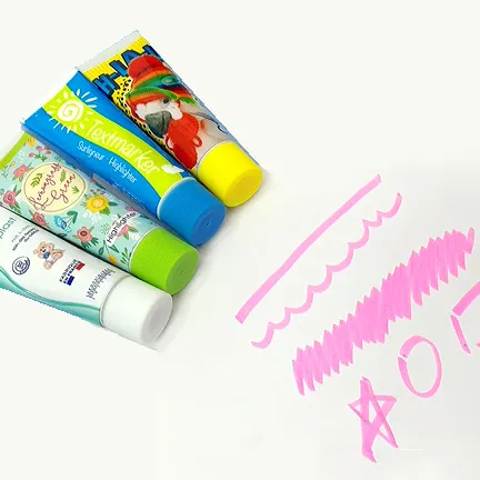 Penna a forma di dentifricio in cartone animato regalo promozionale, penna evidenziatore per ufficio e scuola a forma di tubo carino a buon mercato personalizzato