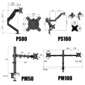 14-32 inç PC monitörü Arms yüksek kalite NB gaz bahar monitör kolu 100x100 VESA monitör montaj standı - Product Image 1