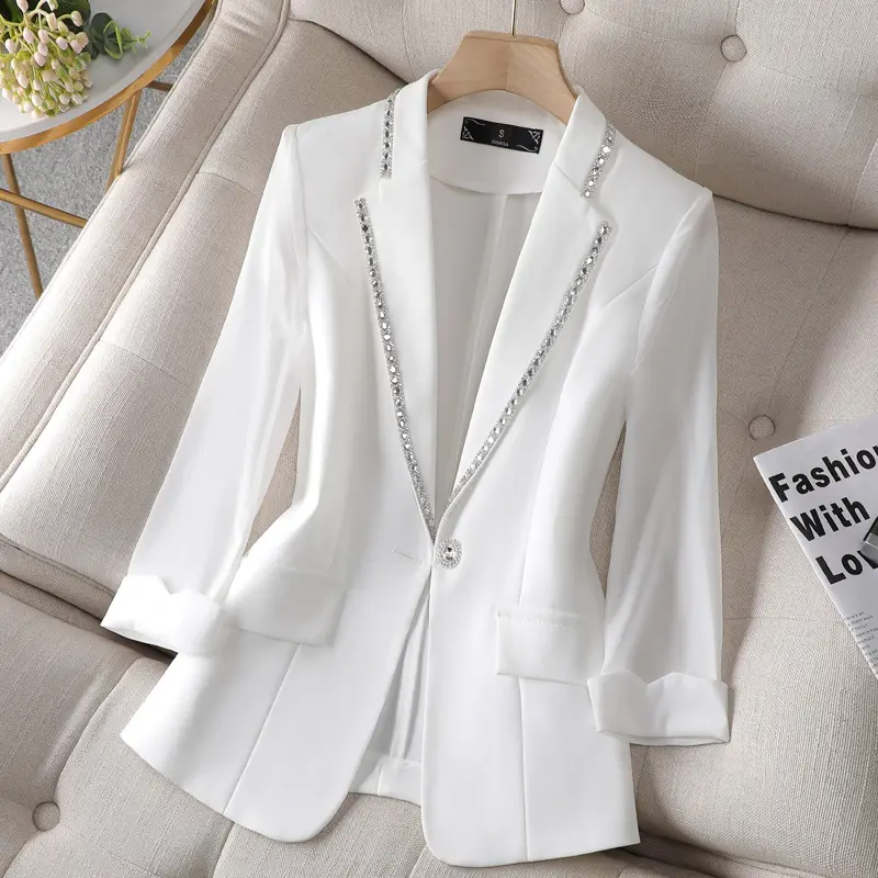 2023 Quarter Sleeve Formal Ladies Vocation Business Solid Suits Women Work Office Coats Jackets