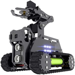 RaspTank WiFi Wireless Smart Robot Car Kit per raspa 3 modello B +/B/2B Robot cingolato con braccio robotico 4-DOF per Pi 3b - Product Image 1