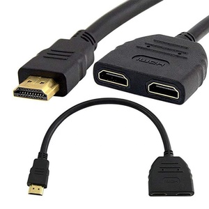 <strong>HDMI</strong> <strong>Splitter</strong> Adapter Cable <strong>HDMI</strong> Male to Dual <strong>HDMI</strong> Female 1 to 2 Way <strong>Splitter</strong> for Laptop and TV Monitor Etc