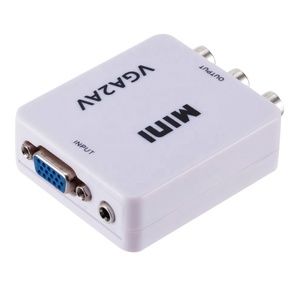 <strong>VGA</strong> to AV Mini Converter Adapter with 3.5mm Audio 1080P <strong>VGA</strong> to AV HD Converter Conversor for PC to TV HD Computer to TV - Product Image 2