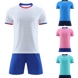 卸売カスタムロゴキッズシャツ & トップスサッカーシャツサッカージャージー赤と白のキットサッカージャージーセット男性用