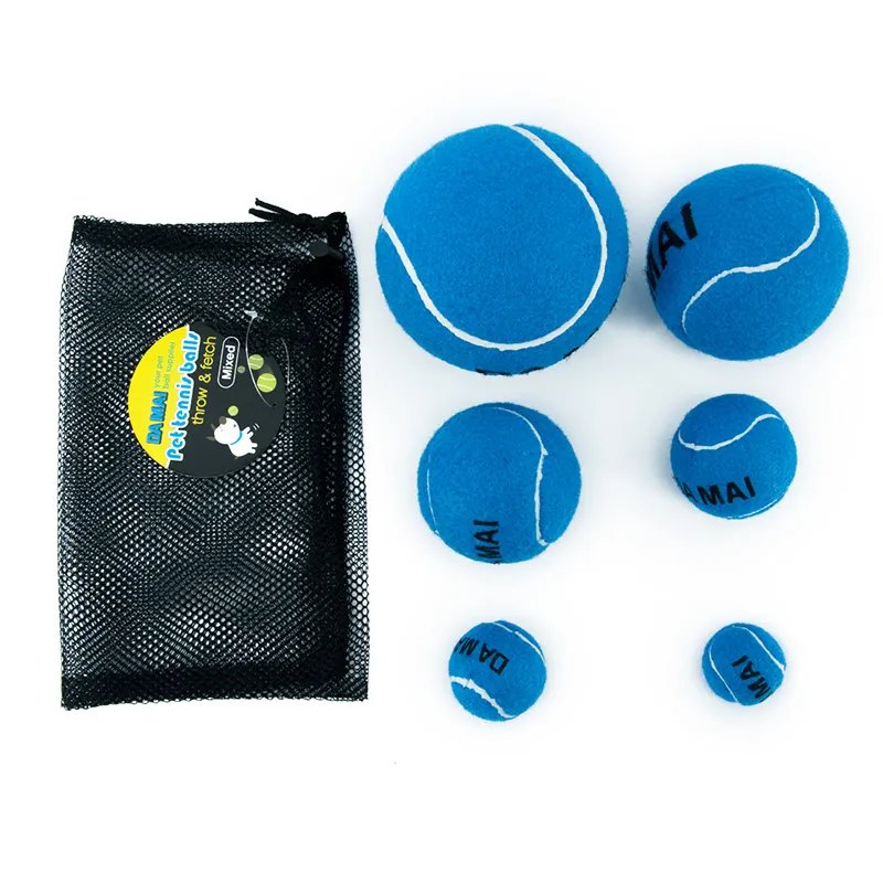 Pelota de tenis azul de 40mm, 48mm, tamaño pequeño para perro, 2,5 pulgadas, 5 pulgadas, no inflable, tenis de gran tamaño