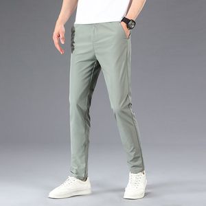 男士休闲修身商务长裤经典正装棉裤中腰平头纯色服装染色