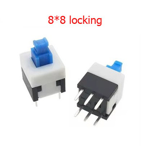 10pcs <strong>PCB</strong> Tact Tactile Micro Mini Latching <strong>Push</strong> <strong>Button</strong> on Off Self Lock UnLock <strong>Switch</strong> DIP 6 Pin Cap 5.8*5.8/7*7/8*8/8.5*8.5mm - Product Image 6