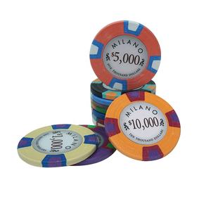 ชิปโป๊กเกอร์10กรัมสีจริง40มม. ดินเหนียวบริสุทธิ์พร้อมสติ๊กเกอร์ตัวเลข25ชิ้นต่อม้วนสำหรับเกมโต๊ะคาสิโน - Product Image 4