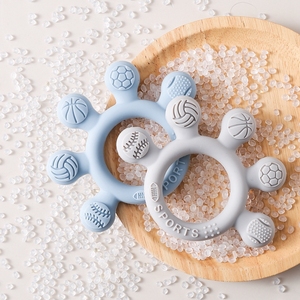 Unisex mềm đồ chơi mới nhất cấp thực phẩm Silicone núm vú bé Teether gấu hình dạng động vật với Giáo Dục Tính năng an toàn - Product Image 1