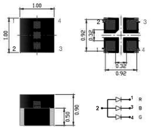 Houkem 0.06วัตต์สีเต็มรูปแบบมินิ SMD 1010 RGB Led 3 In 1 - Product Image 6