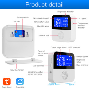 Sensor de temperatura y humedad inalámbrico, pantalla LCD, Monitor de humedad para interiores para Smart Home, soporte SmartLife, asistente de Alexa y Google - Product Image 3