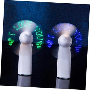 Mini portátil práctico Led mensaje personalizado batería ventilador programable Led pantalla ventilador eléctrico de mano
