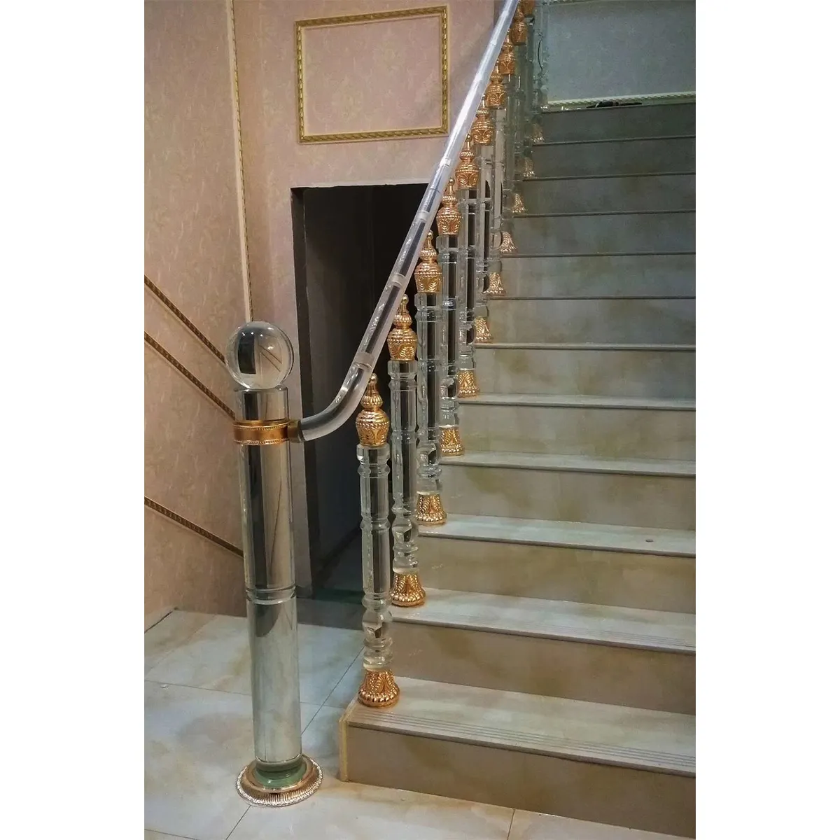 Balaustras de plexiglás, columna de cristal acrílico transparente, poste de escaleras, barandilla