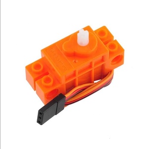 Geekservo 360-Grad-Kontinuer-Rotion programmierbarer Servo mit CW CCW-Steuerung für intelligentes Auto grün und orange (Verpackung mit 4 Stück)