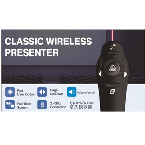 2,4 GHz drahtloser Laser-Pointer-Clicker-Präsentator Rotlicht-USB- und USB-C-Empfänger für Tagungen, Schulungen und Lehre - Product Image 4