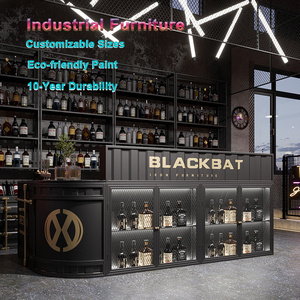 Chất Lượng Cao Cấp Gỗ Bàn Rèn Sắt Công Nghiệp Phong Cách Cho Rượu Vang Thanh Nếm Phòng Quầy <span class=keywords><strong>Bar</strong></span> - Product Image 1